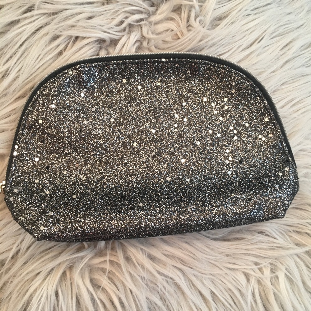 Lancôme cosmetic bag. Sparkly dark silver. New.